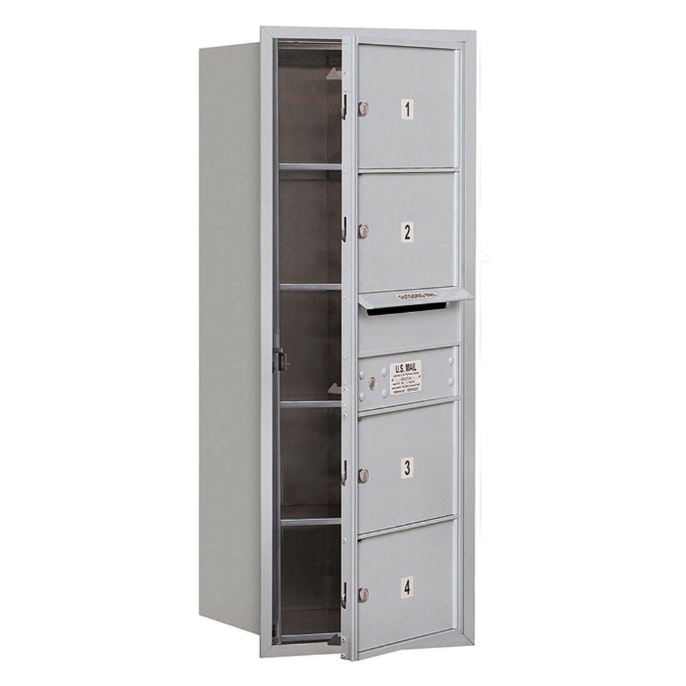 Salsbury Industries 3710S-04AFP 4C Horizontal Mailbox, Aluminum
