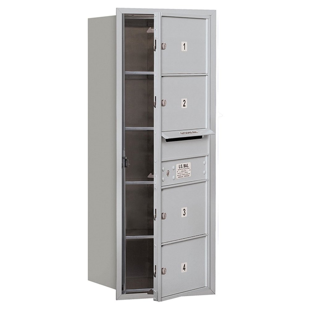 Salsbury Industries 3710S-04AFU 4C Horizontal Mailbox, Aluminum