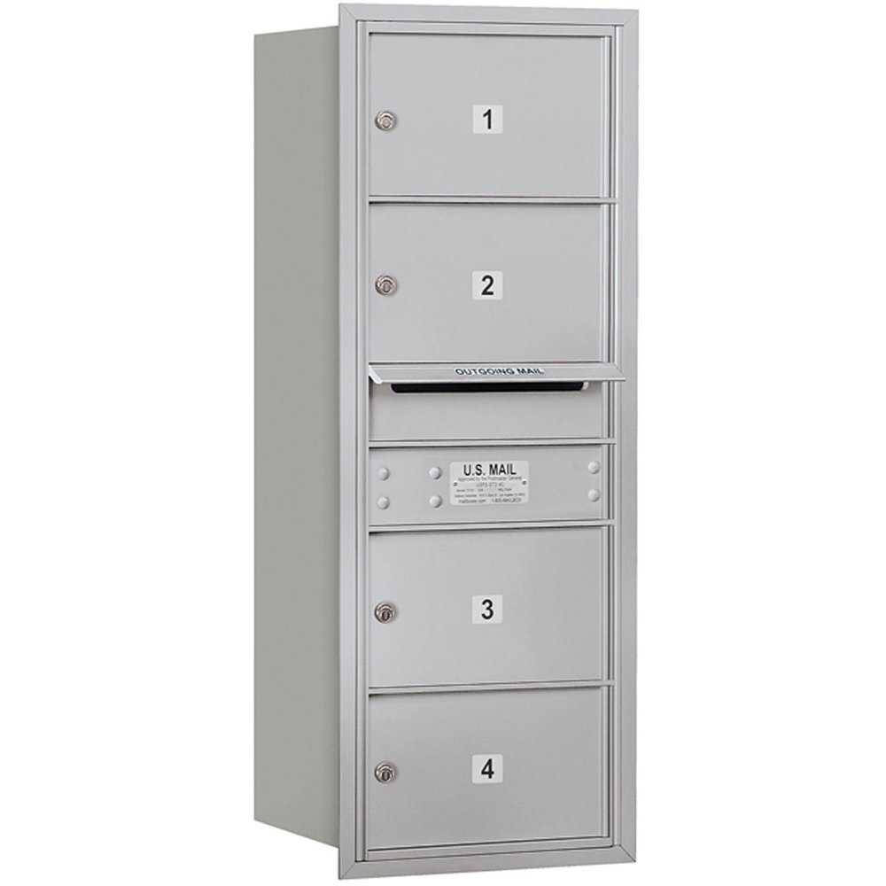 Salsbury Industries 3710S-04ARU 4C Horizontal Mailbox, Aluminum