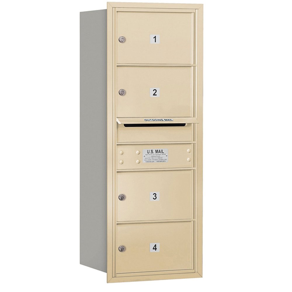 Salsbury Industries 3710S-04SRU 4C Horizontal Mailbox, Sandstone