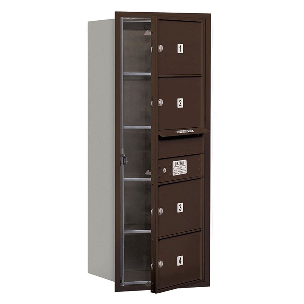 Salsbury Industries 3710S-04ZFP 4C Horizontal Mailbox, Bronze