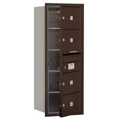 Salsbury Industries 3710S-04ZFU 4C Horizontal Mailbox, Bronze
