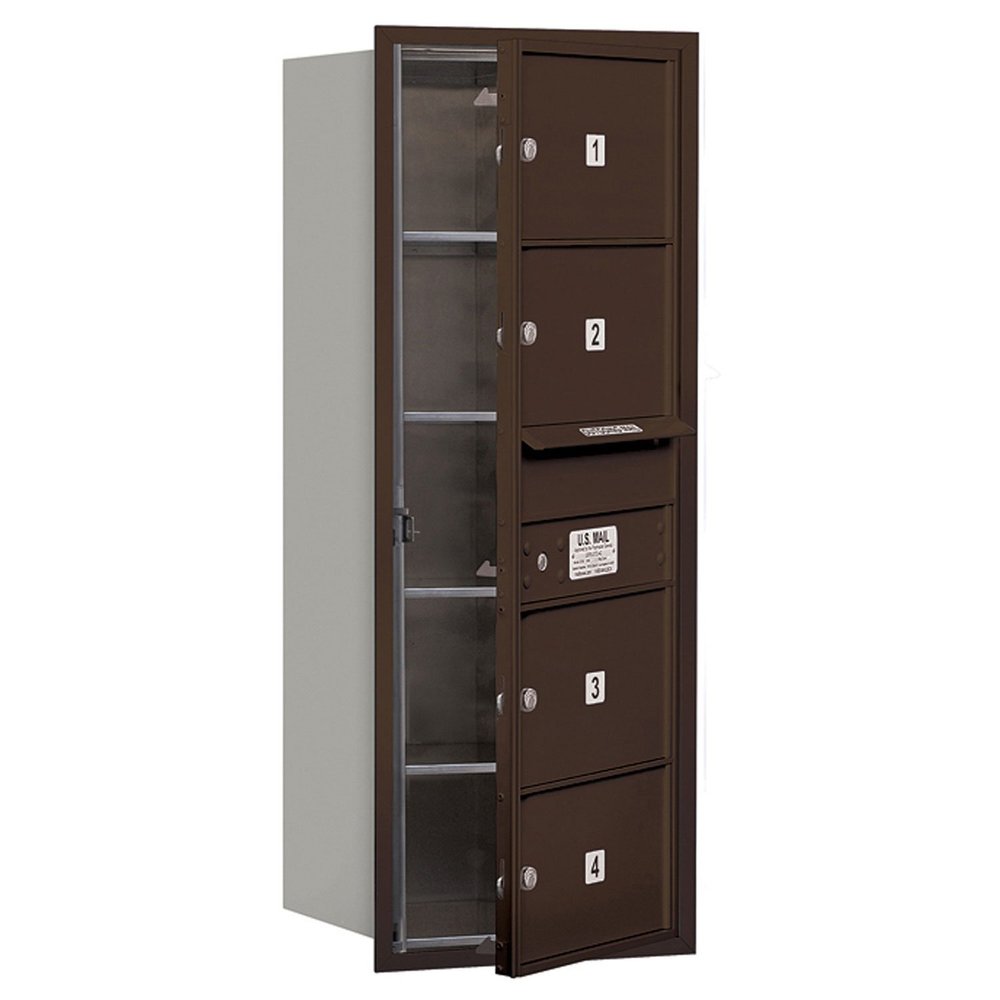 Salsbury Industries 3710S-04ZFU 4C Horizontal Mailbox, Bronze