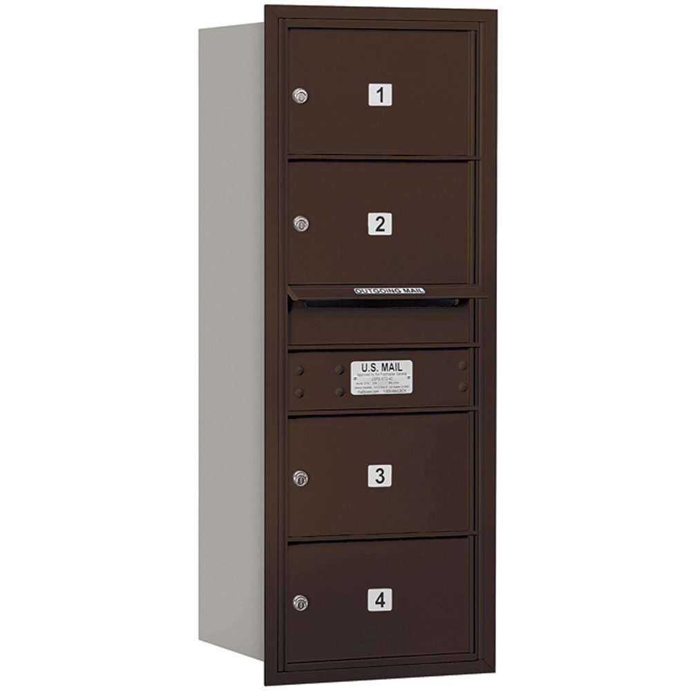 Salsbury Industries 3710S-04ZRP 4C Horizontal Mailbox, Bronze