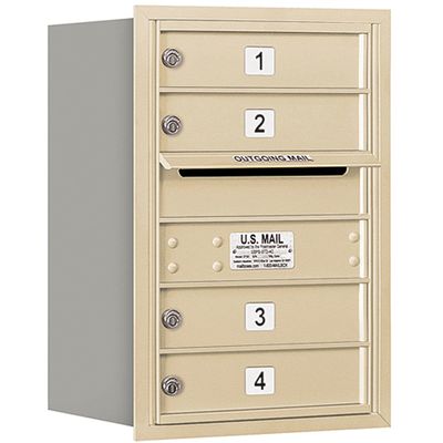 Salsbury Industries 3706S-04SRU 4C Horizontal Mailbox, Sandstone