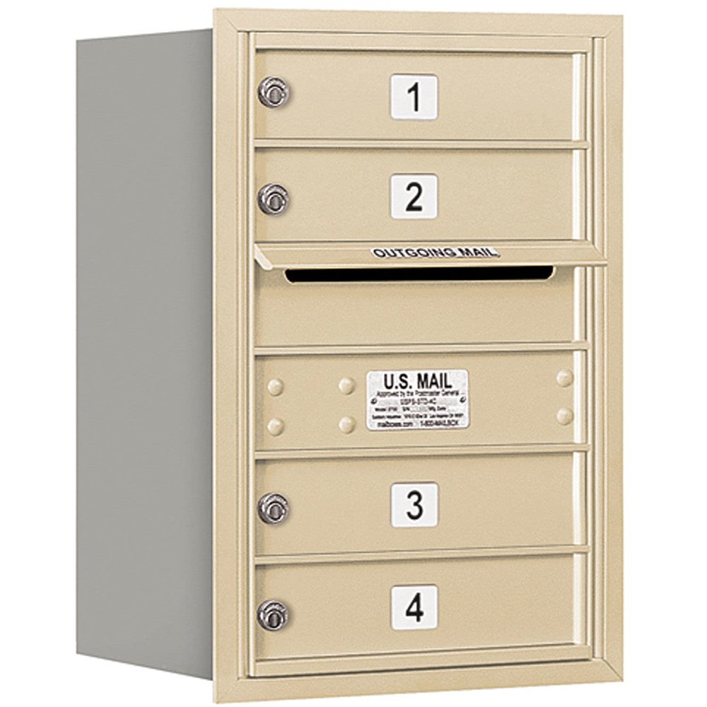 Salsbury Industries 3706S-04SRU 4C Horizontal Mailbox, Sandstone