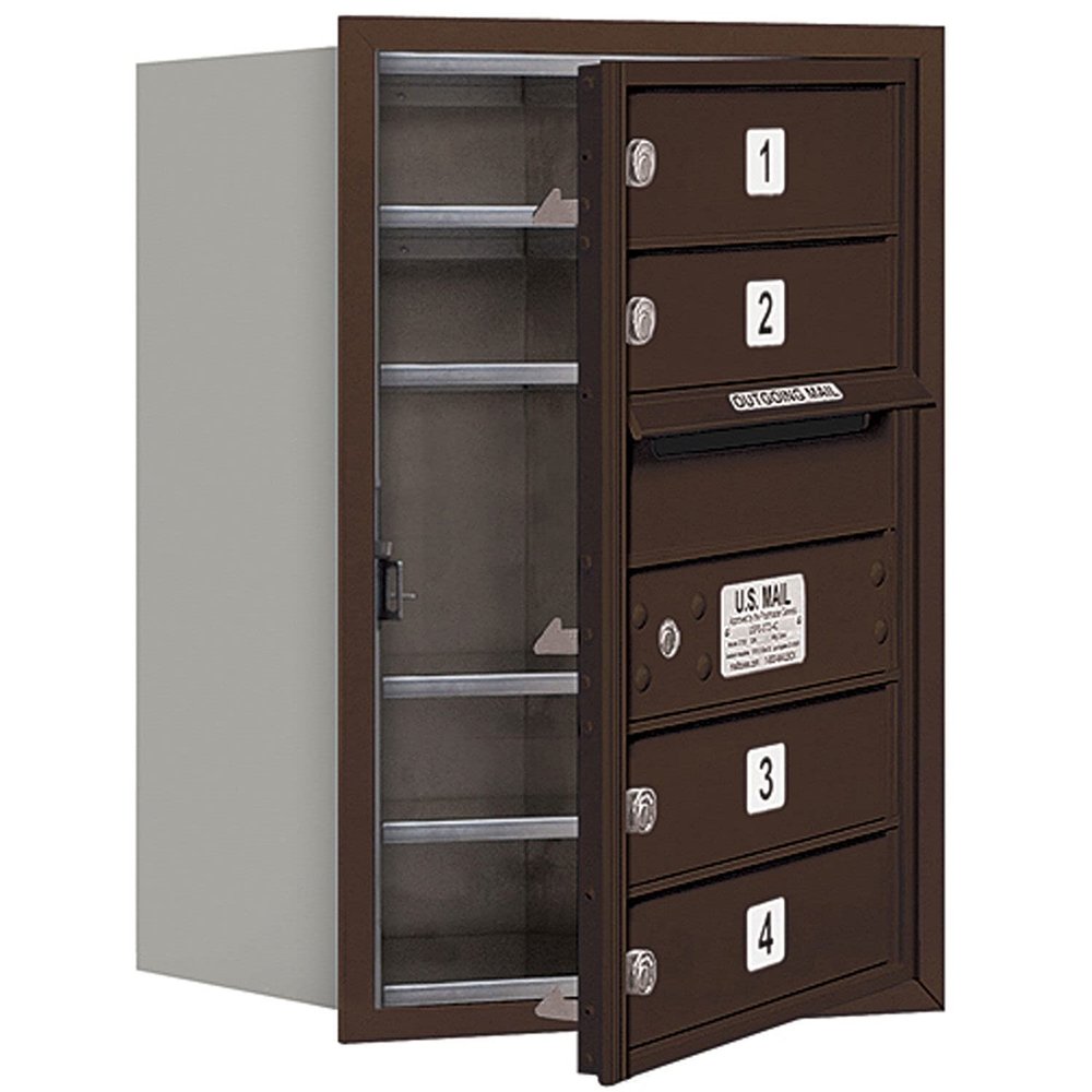 Salsbury Industries 3706S-04ZFP 4C Horizontal Mailbox, Bronze