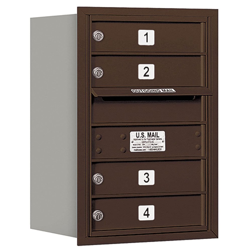 Salsbury Industries 3706S-04ZRP 4C Horizontal Mailbox, Bronze