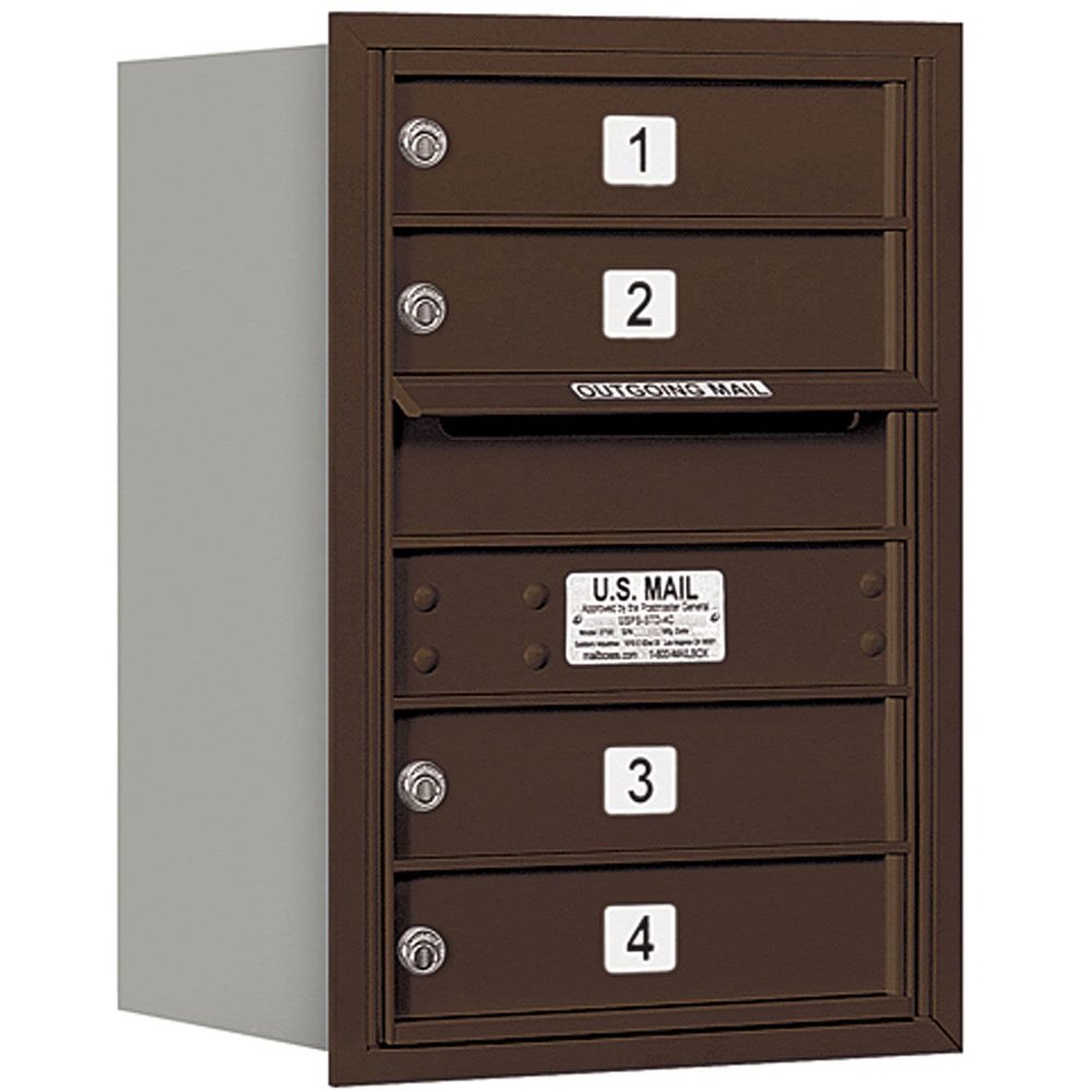 Salsbury Industries 3706S-04ZRU 4C Horizontal Mailbox, Bronze