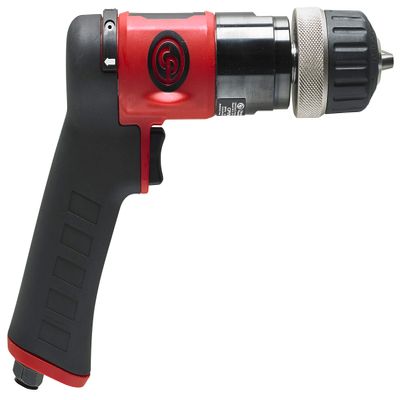 Chicago Pneumatic CP9792C - Air Power Drill, 3/8 Inch (10 mm), Keyless Chuck, Pistol Handle, 0.48 HP / 360 W, Stall Torque 4.1 ft. lbf / 5.5 NM, 2100 RPM, Hand Drill, Power Tools & Home Improvement