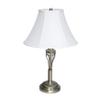 Elegant Designs LC1001-ABS Antique Brass Three Pack Lamp Set (2 Table Lamps, 1 Floor Lamp) with Fabric White Bell Shaped Shades view 3