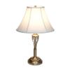 Elegant Designs LC1001-ABS Antique Brass Three Pack Lamp Set (2 Table Lamps, 1 Floor Lamp) with Fabric White Bell Shaped Shades view 4