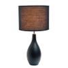 Simple Designs LT2002-BLK Oval Bowling Pin Base Ceramic Table Lamp, Black view 3