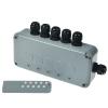 SuperInk 1 Set 15A 5-Gang Junction Box Weatherproof Outdoor Switched with 5 x Push Switches w/Indicators and 6 x 20mm Cable Gland and Remote Power Switch IP66 Rated (1PK Box, 1PK Remote Control) view 1