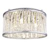 Loretta 12" Flushmount 3 Light Crystal Inside Polished Chrome Ribbed Bar Openwork Cross Over view 1