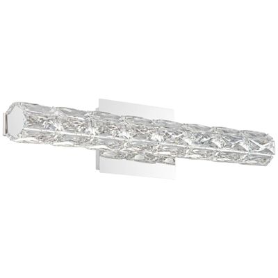 Evie 24" Chrome and Crystal LED Bath Bar Modern Wall Light Fixture