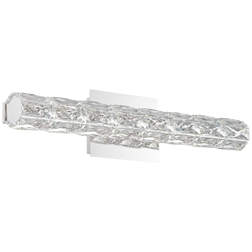 Evie 24" Chrome and Crystal LED Bath Bar Modern Wall Light Fixture
