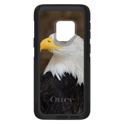 DistinctInk Case for Samsung Galaxy S9+ Plus (6.2" Screen) - Custom Black Replacement for OtterBox Commuter - American Bald Eagle - Animal Print