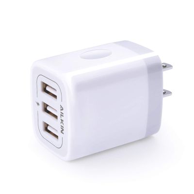USB Charger Cube Wall Charger Plug AILKIN 3.1A 3 Muti Port USB Adapter Plug