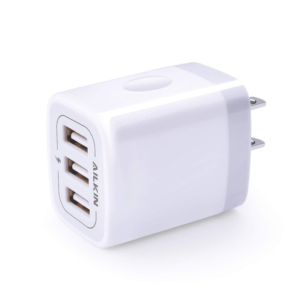 USB Charger Cube Wall Charger Plug AILKIN 3.1A 3 Muti Port USB Adapter Plug