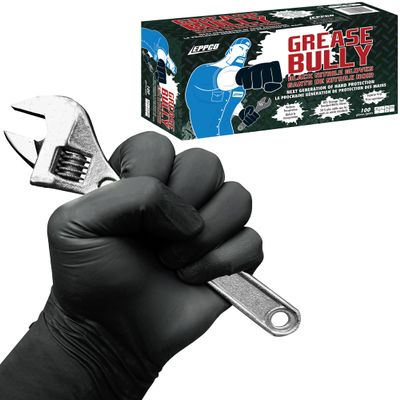 EPPCO Grease Bully 6-Mil Nitrile Gloves  Black, X-Large, Box of 100 - Latex-Free, Powder-Free, Chemical and Puncture Resistant, Superior Grip