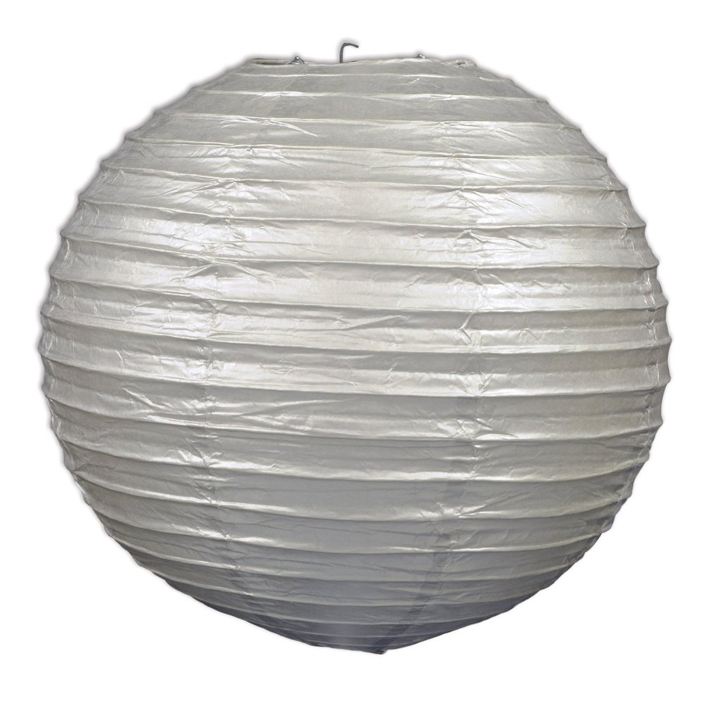 Beistle Club Pack Metallic Silver Paper Lantern Box of 18 Silver paper Lanterns