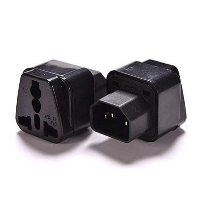 IEC C14 to Universal Female AU US UK EU C13 &1 (2in1) Adapter Power Plug/Socket (4 Pack)