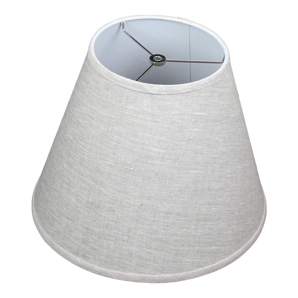 FenchelShades.com 8" Top Diameter x 15" Bottom Diameter 12" Slant Height Fabric Barrel Lampshade Spider Attachment (Designer Oatmeal)