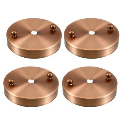 uxcell Retro Ceiling Light Plate Pointed Base Chassis Disc Pendant Accessories 100mmx20mm Copper Tone w Screw 4pcs