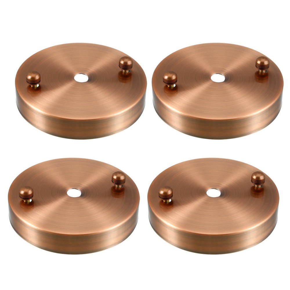uxcell Retro Ceiling Light Plate Pointed Base Chassis Disc Pendant Accessories 100mmx20mm Copper Tone w Screw 4pcs
