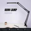 JIAN YA NA Metal LED Swing Arm Desk Lamp Dimmable Flexible Arm Lamp Clamp for Architect Engineer Reading Office Folding Table Light,Touch Control,Black view 2