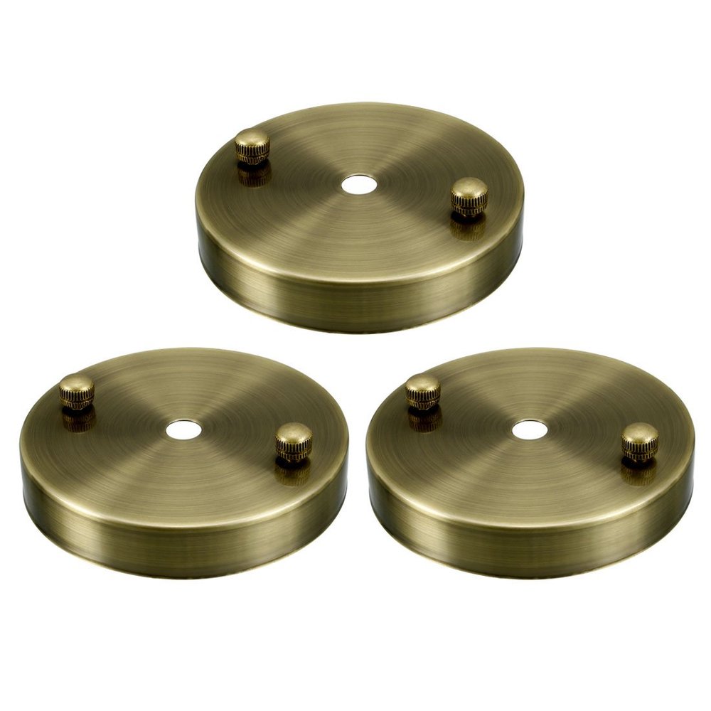 uxcell Retro Ceiling Light Plate Pointed Base Chassis Disc Pendant Accessories 100mmx20mm Bronze Tone w Screw 3pcs