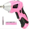 Pink Power Cordless Screwdriver Set 3.6V Electric Rechargeable Gun Kit LED view 1
