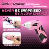 Pink Power Cordless Screwdriver Set 3.6V Electric Rechargeable Gun Kit LED view 3
