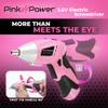 Pink Power Cordless Screwdriver Set 3.6V Electric Rechargeable Gun Kit LED view 4