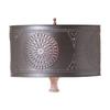 Drum lamp shade with chisel pattern in kettle black finish, 8.25 in high and 15 in diameter, spider fitter table lamp shade for indoor use in living room, bedroom or office, shade only view 1