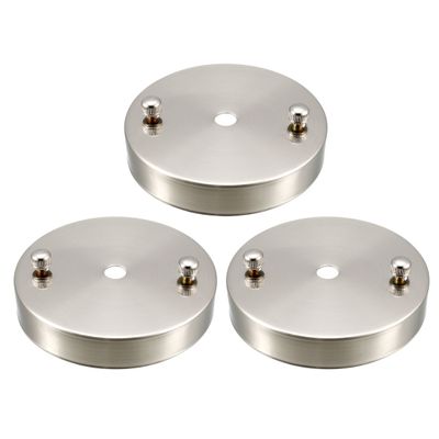 uxcell Retro Ceiling Light Plate Pointed Round Base Chassis Disc Pendant Accessories 97mmx20mm Silver Tone w Screw 3pcs