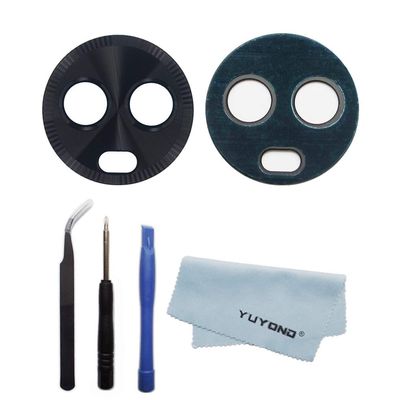 YUYOND Black Back Rear Camera Glass Lens Replacement for Motorola Moto X4 with Adhesive Preinstalled with Tools Kit