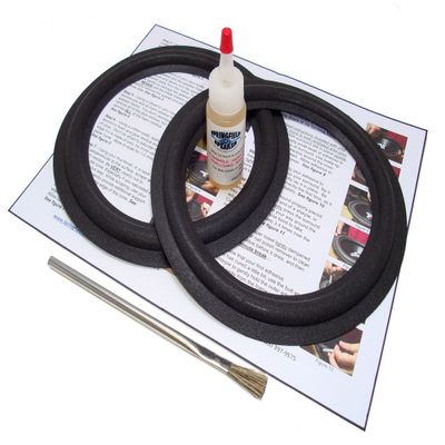 Acoustic Research 8" Speaker Foam Surround Edge Repair Kit - 2 Speaker Kit - Fits Acoustic Research AR 4, 6, 7, 8, 8E, AR9 (mid), 10, 15, 16, 17, AR18, AR18B, 20, 25, 35, 90, 93, 94, 162, Many More
