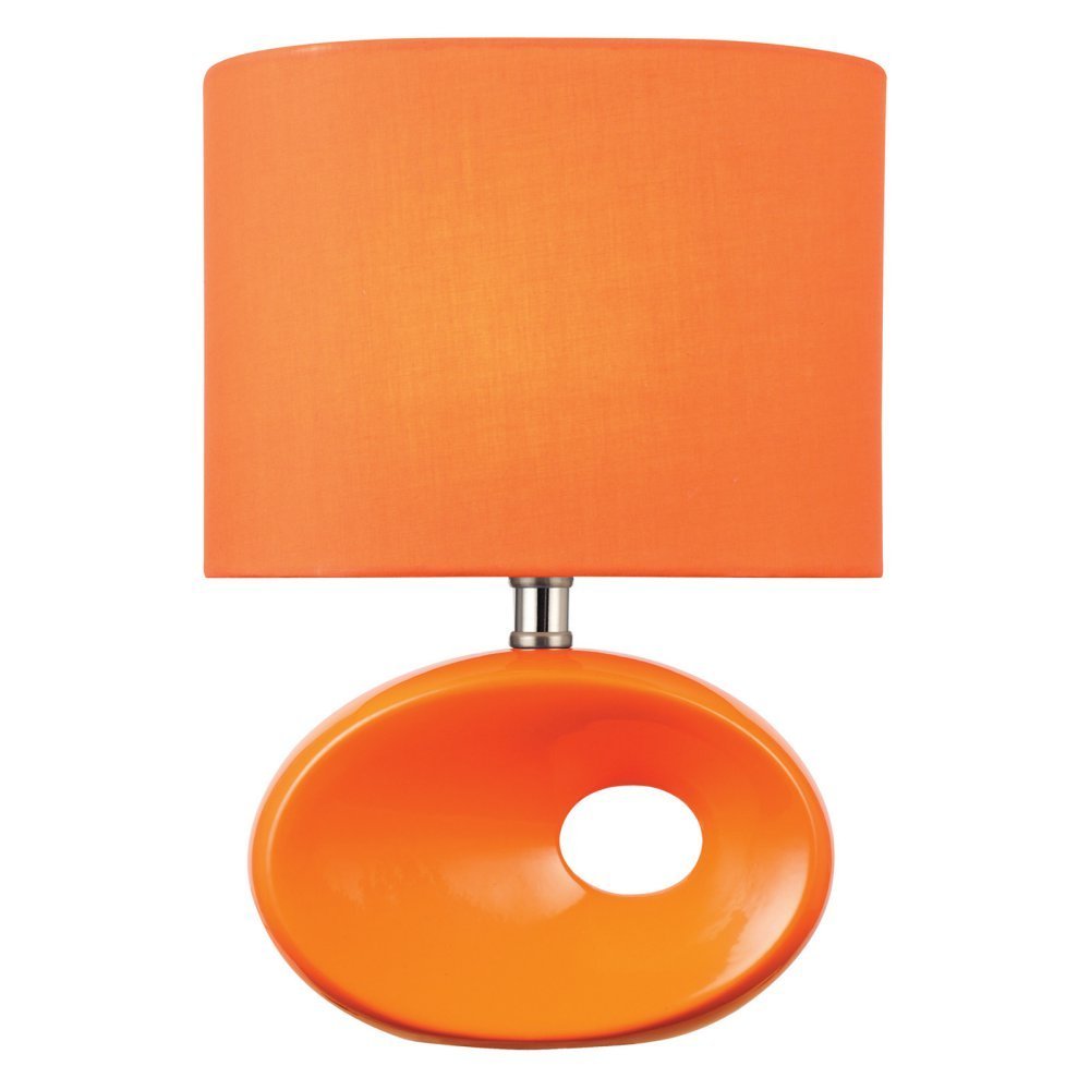 Lite Source LS-22315ORN Hennessy Table Lamp, 5" x 9" x 12.5",Ceramic, Fabric, Orange