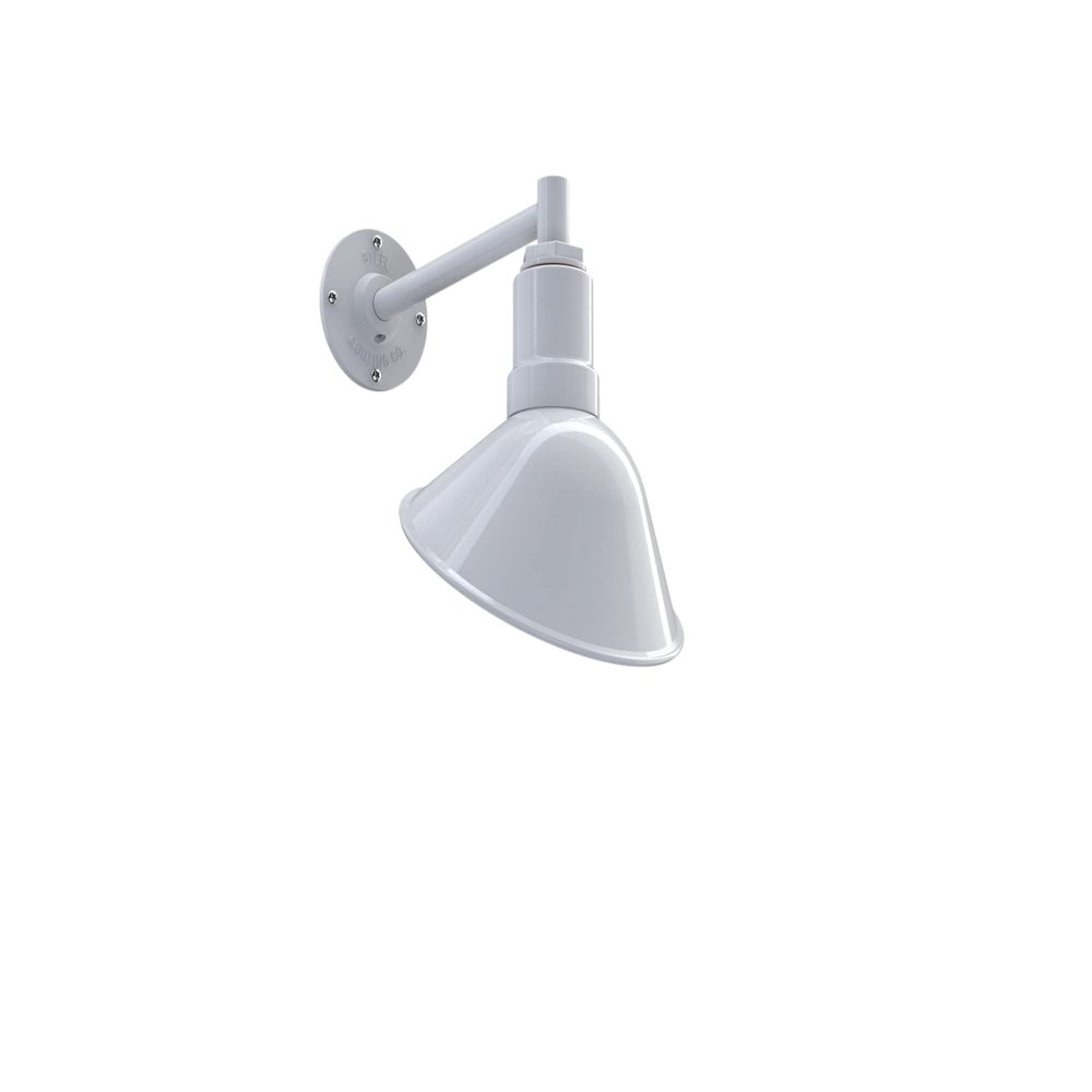 Sign Light Outdoor Angled Steel Shade Gooseneck Storefront Display | White