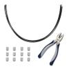 TetherTies Cable Organization, DIY Tether Kit - Customizable Cable Tethers for Computers, Adapters & Dongles - Easy Self Installation Tether Cables with Free Crimping Tool (Black 5 Pk, 12 inch) view 1