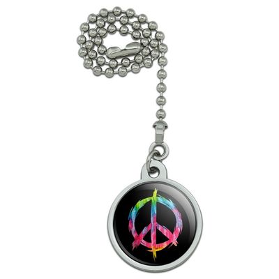 GRAPHICS & MORE Tie Dye Peace Sign Ceiling Fan and Light Pull Chain