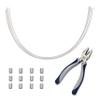 TetherTies Cable Organization, DIY Tether Kit - Customizable Cable Tethers for Computers, Adapters & Dongles - Easy Self Installation Tether Cables with Free Crimping Tool (Silver 5 Pk, 12 inch) view 1