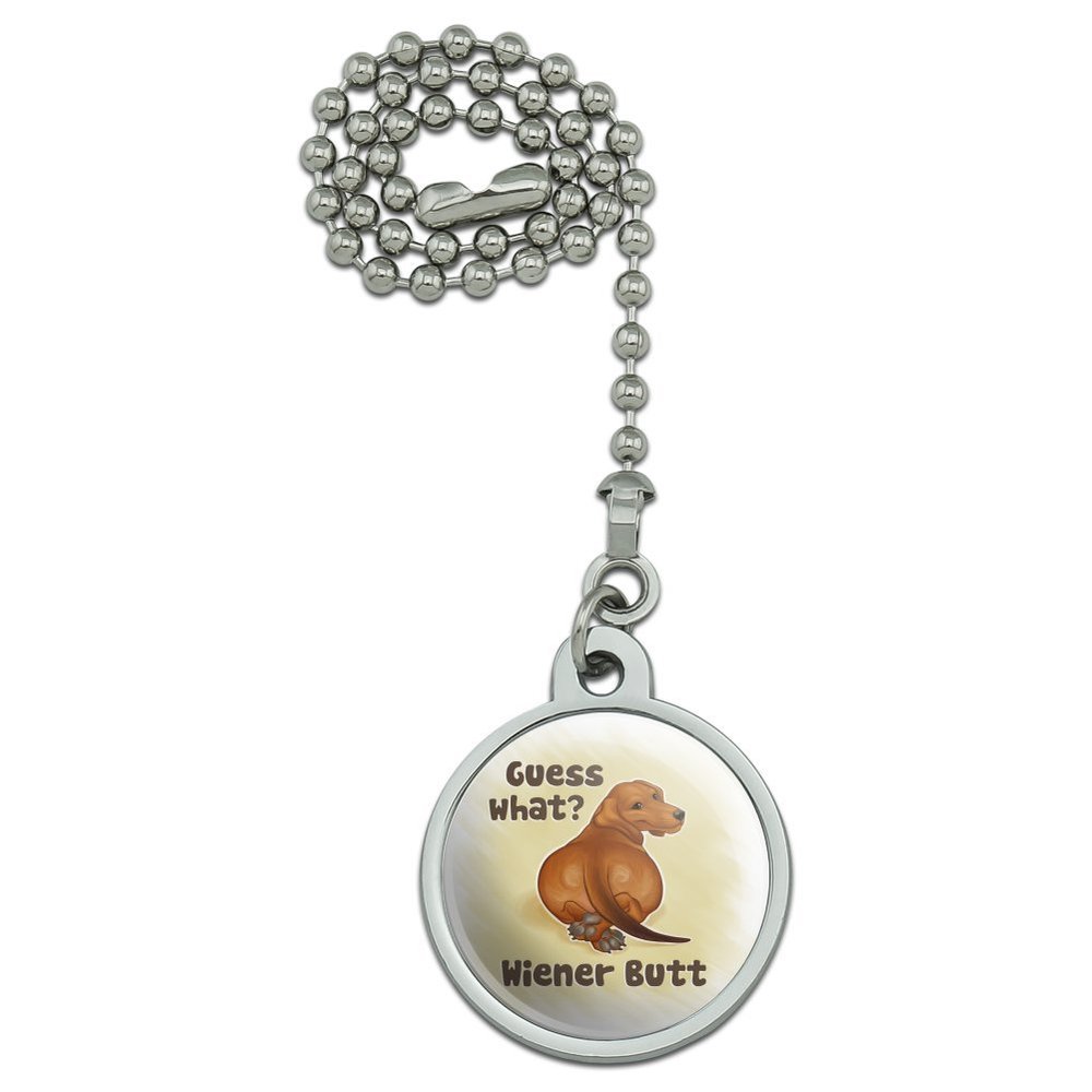GRAPHICS & MORE Guess What Wiener Dog Butt Dachshund Funny Ceiling Fan and Light Pull Chain