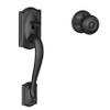 SCHLAGE FE285 CAM 622 GEO Camelot Trim Lower Half Front Entry Handleset with Georgian Knob, Matte Black view 1