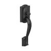 SCHLAGE FE285 CAM 622 GEO Camelot Trim Lower Half Front Entry Handleset with Georgian Knob, Matte Black view 2
