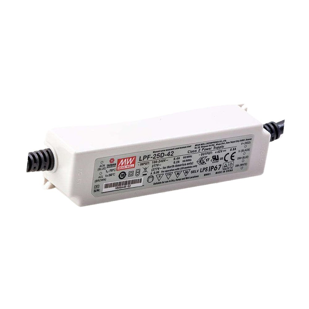 LED Driver 25.2W 42V 0.6A LPF-25D-42 MW AC-DC SMPS LPF-25D Series C.C (3 in 1 Dimming) Switching