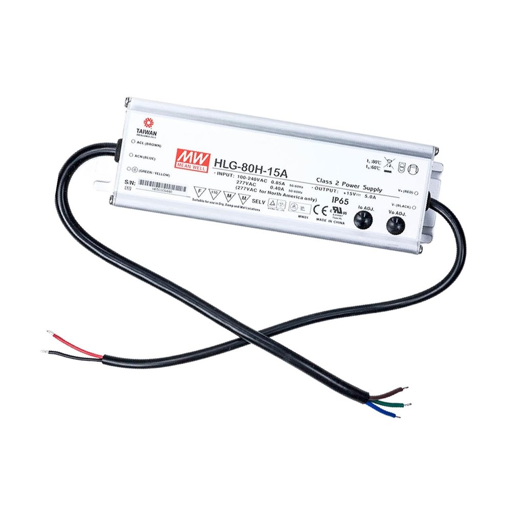 LED Driver 75W 15V 5A HLG-80H-15A AC-DC SMPS HLG-80H Series C.V+C.C Power Supply