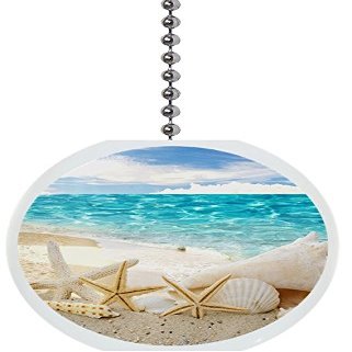 Carolina Hardware and Decor Starfish on Beach #1 Solid Ceramic Fan Pull